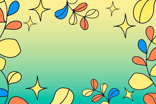 Бесплатное векторное изображение Ботаническая рамка, красочные листья иллюстрации вектор