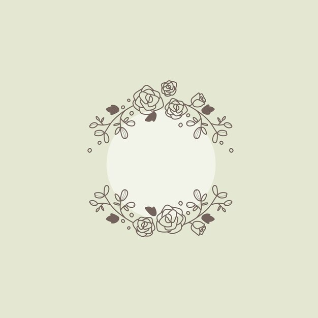 Botanical frame design element vector