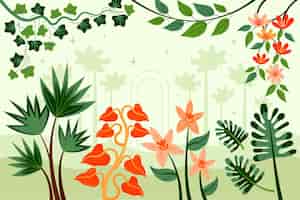 Vettore gratuito disegno di sfondo del giardino botanico