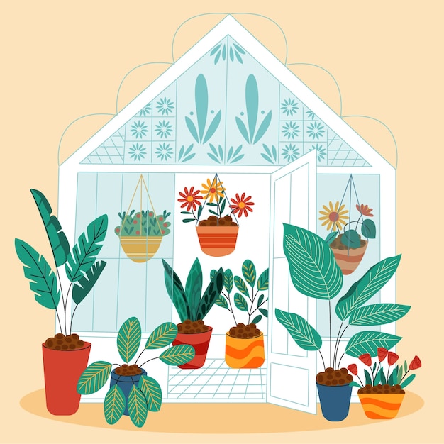 Illustrazione del giardino botanico