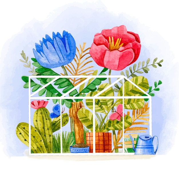 Illustrazione del giardino botanico