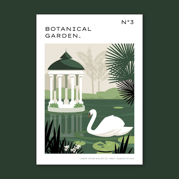 Botanical garden poster design template