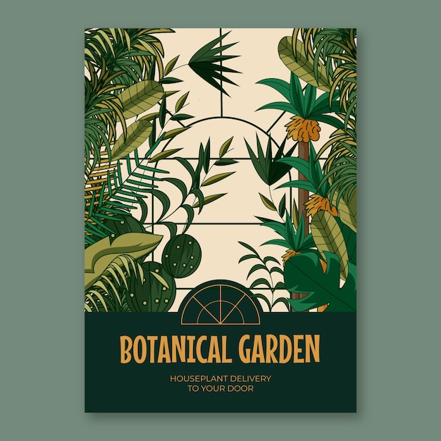 Free vector botanical garden poster template