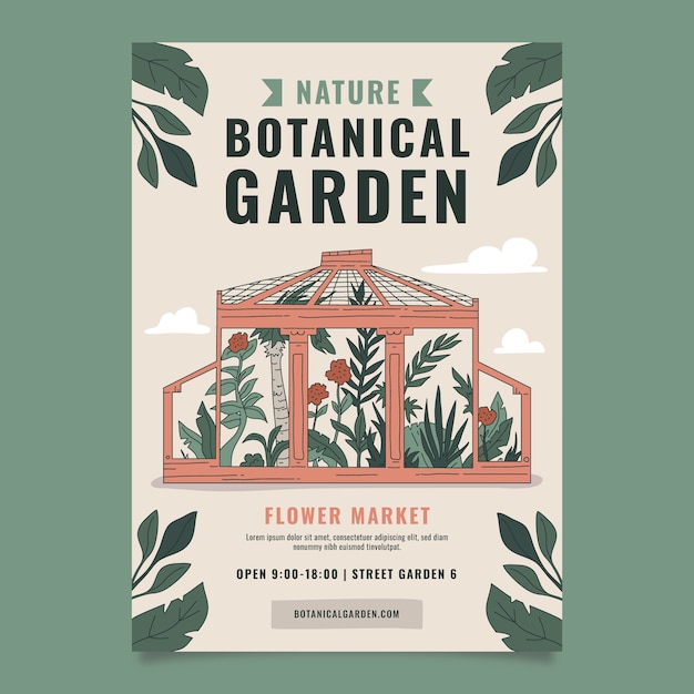 Free vector botanical garden poster template