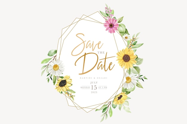 Free vector botanical gold geometric line floral summer background design