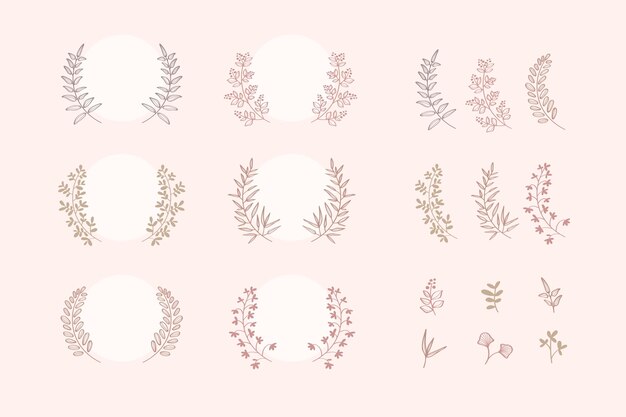 Botanical laurel wreath collection