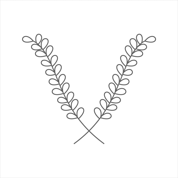 Free vector botanical leaf doodle wildflower line art