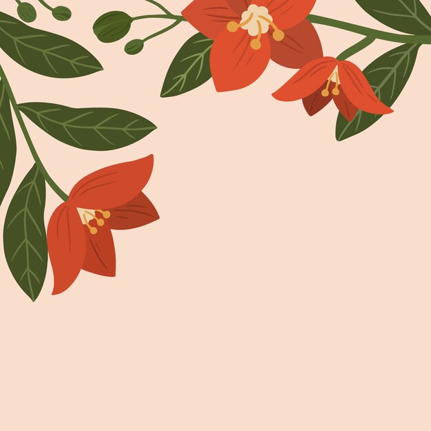 Botanical red flower copy space social ads