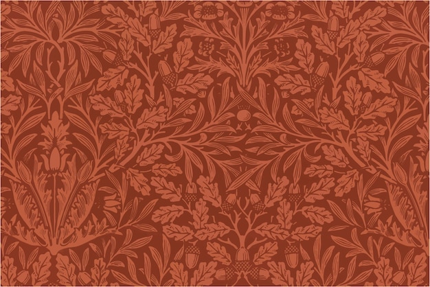 Botanical  red pattern background vintage style