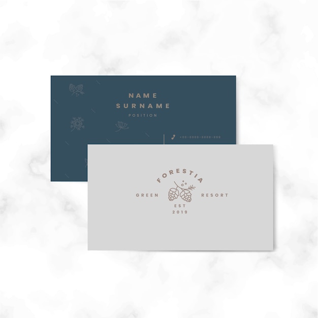 Free Vector botanical two sided name card vector