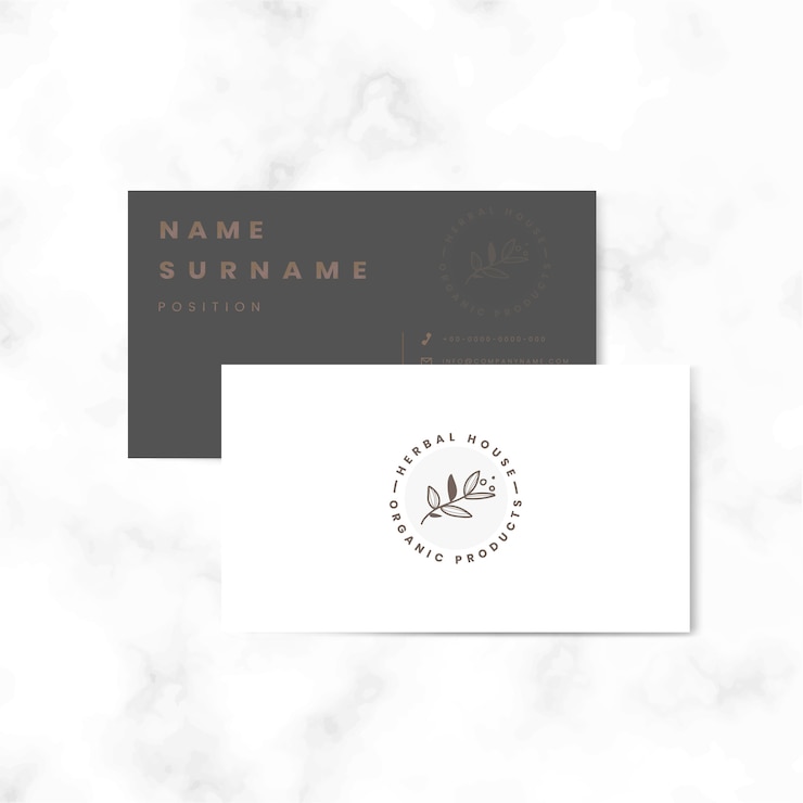 Free Vector botanical two sided name card vector