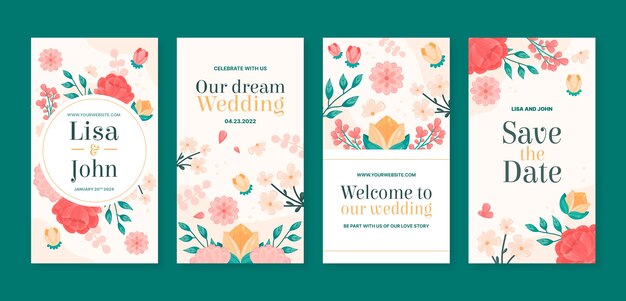 botanical wedding  instagram stories