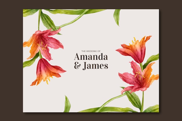 Free vector botanical wedding  photocall template