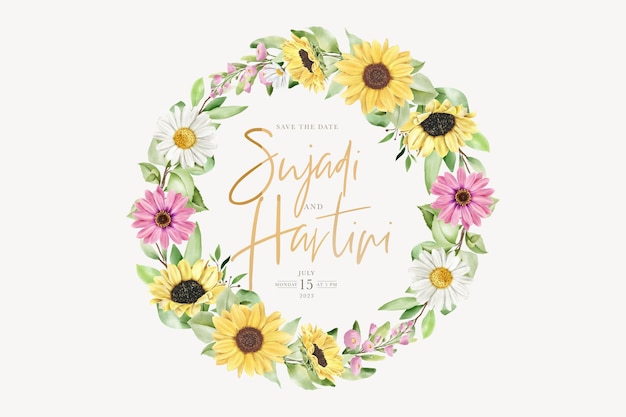 botanical wreath floral summer background design