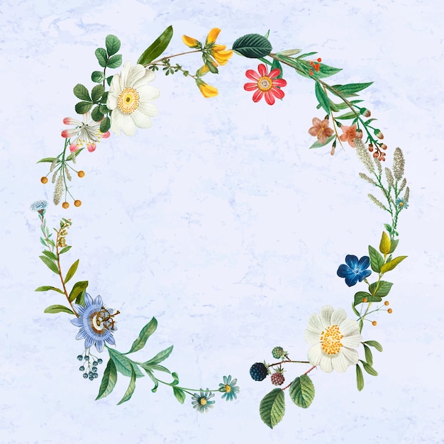Botanical wreath with design space