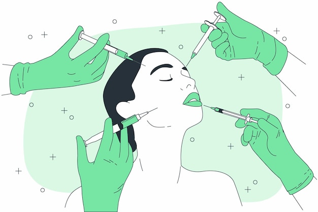 Free vector botox injection concept illustration
