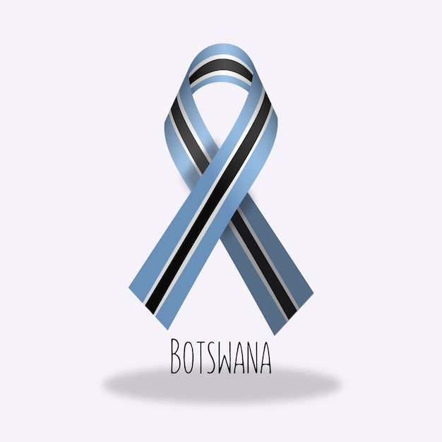 Botswana flag ribbon design