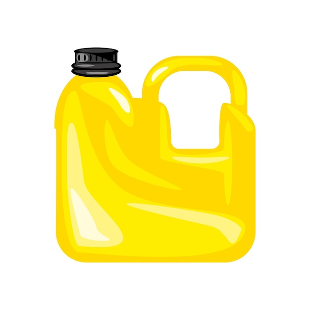 Vettore gratuito gallone di bottiglia illustrazione gialla isolata
