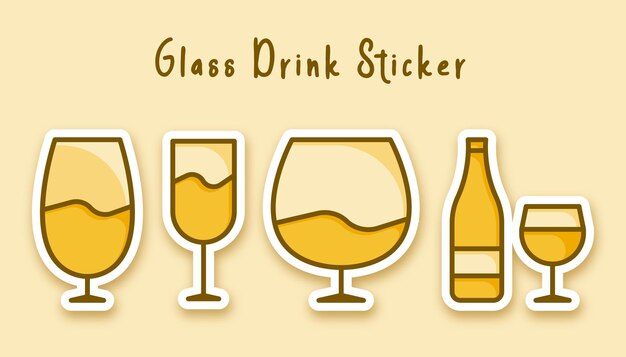 Bottle glass wine sticker