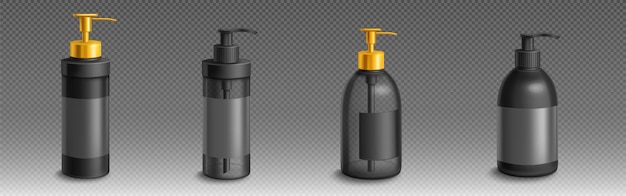 Bottle for liquid soap or lotion 3d vector mockup