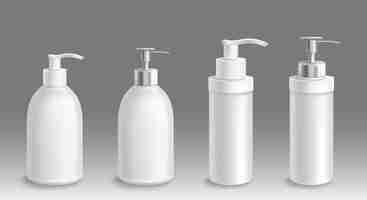 Free vector bottle for liquid soap or lotion 3d vector mockup