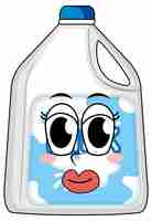 Free vector bottle of milk with happy face