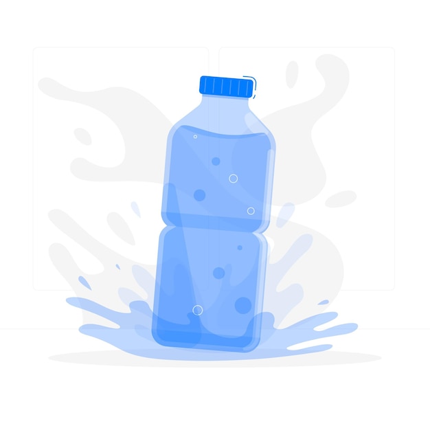 Бесплатное векторное изображение Бутылка воды концепции иллюстрации