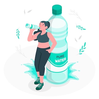 Bottle of water concept illustration Free Vector