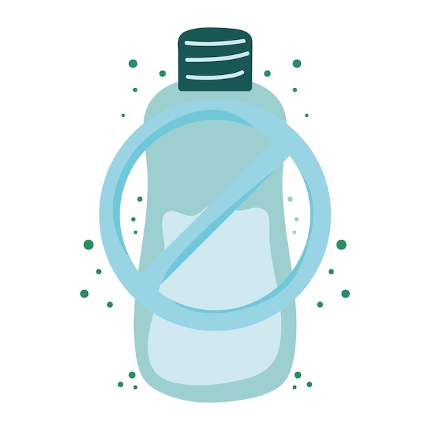 Free vector bottle water ecology icon isolated