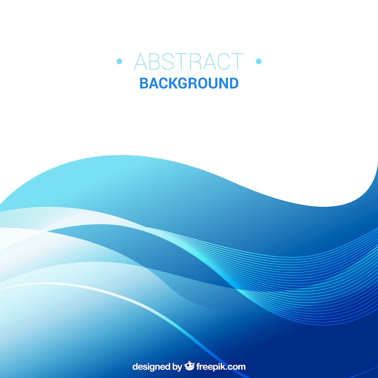 Free Vector bottom with blue wavy shapes