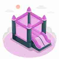 Free vector bouncy castle concept illustration