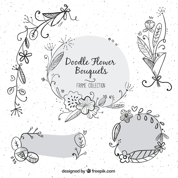 Bouquets hand drawn – Vector Templates Free Download