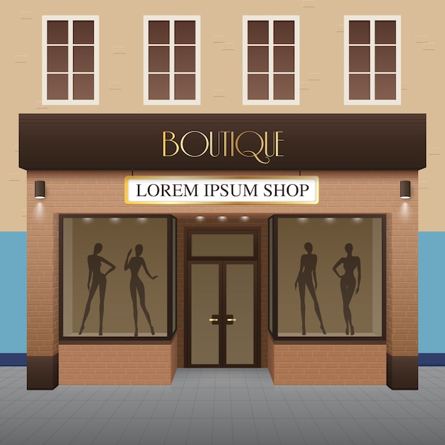 Бесплатное векторное изображение Иллюстрация здания бутика