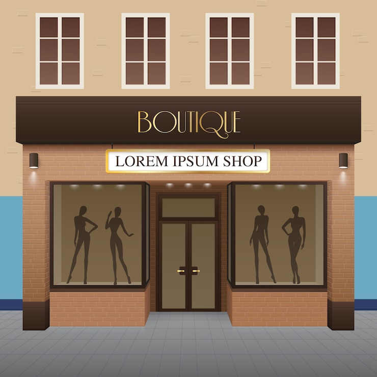 Free Vector boutique building illustration