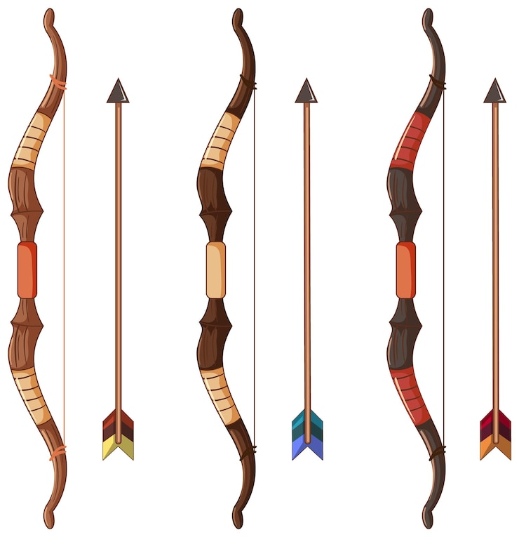 Free Vector bow and arrow on white background