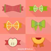 Free vector bow ties made up of fruits