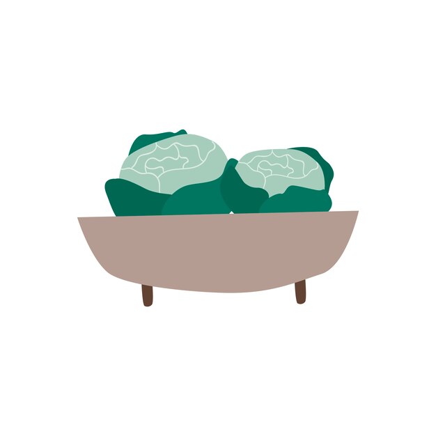 Bowl with organic greens healthy food vector