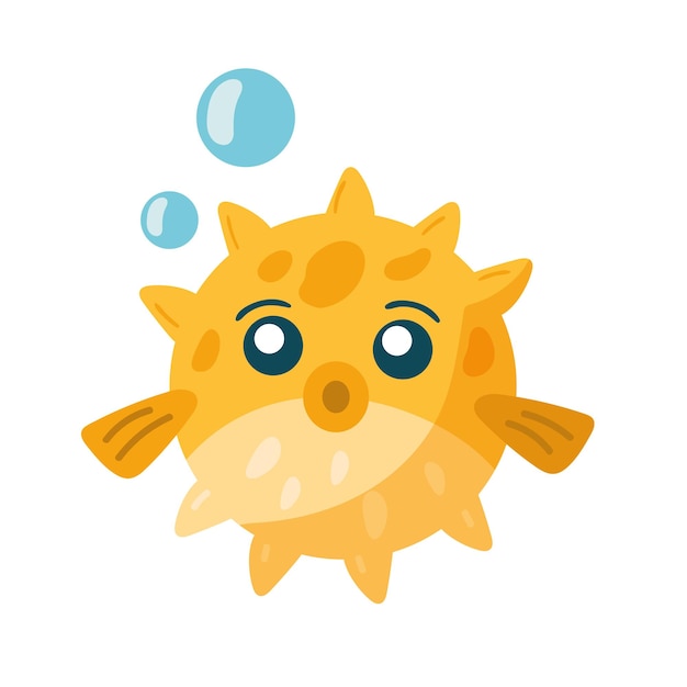 Free vector bowlfish swiming sealife animal