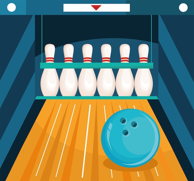 Vettore gratuito palla da bowling e pins