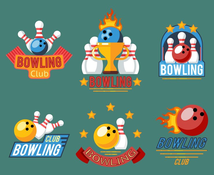 Free Vector bowling emblems and bowling game labels sets