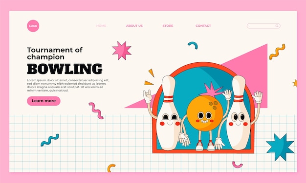 Bowling game  landing page template