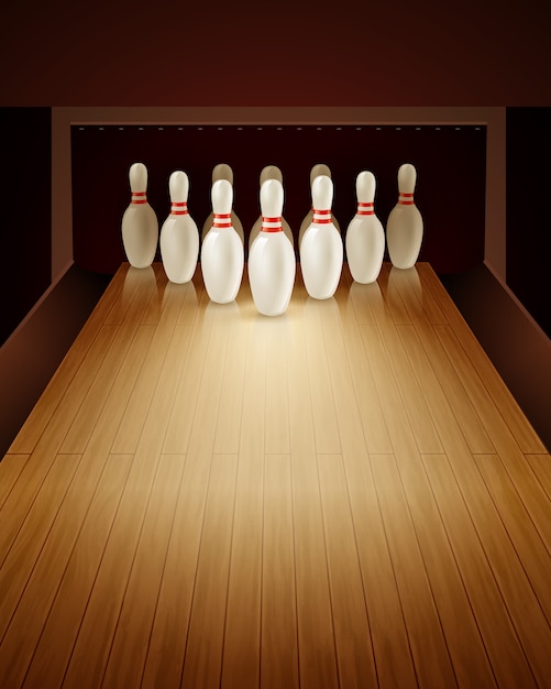 Vettore gratuito illustrazione realistica del gioco di bowling