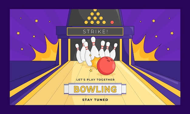 Vettore gratuito fondo di contrazione del gioco di bowling