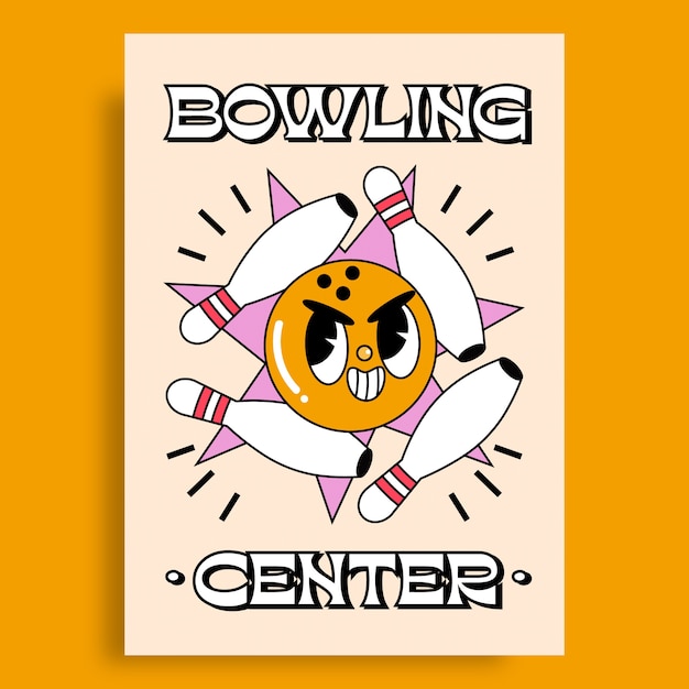 Bowling poster design template