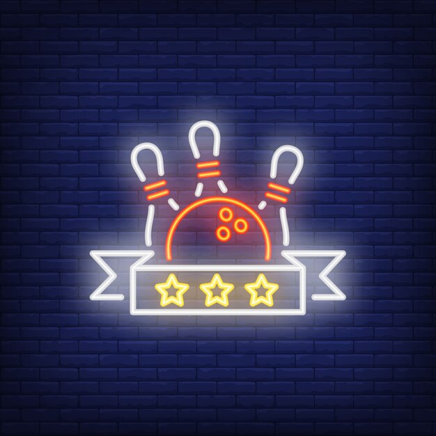 Bowling rating neon sign