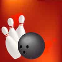Free vector bowling realistic illustration background