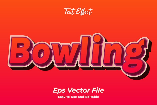 Bowling text effect editable and easy to use premium vector