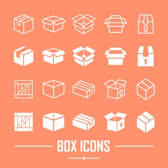 Box flat icons collection