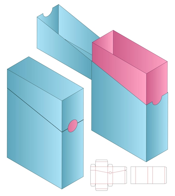 Box packaging die cut template design  