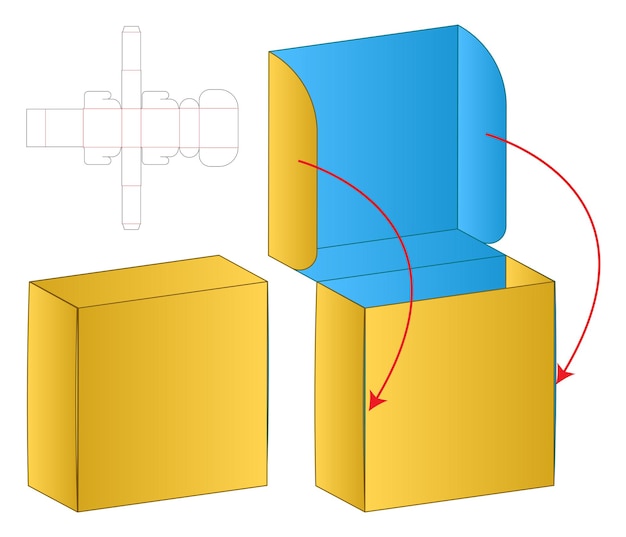 Box packaging die cut template design  